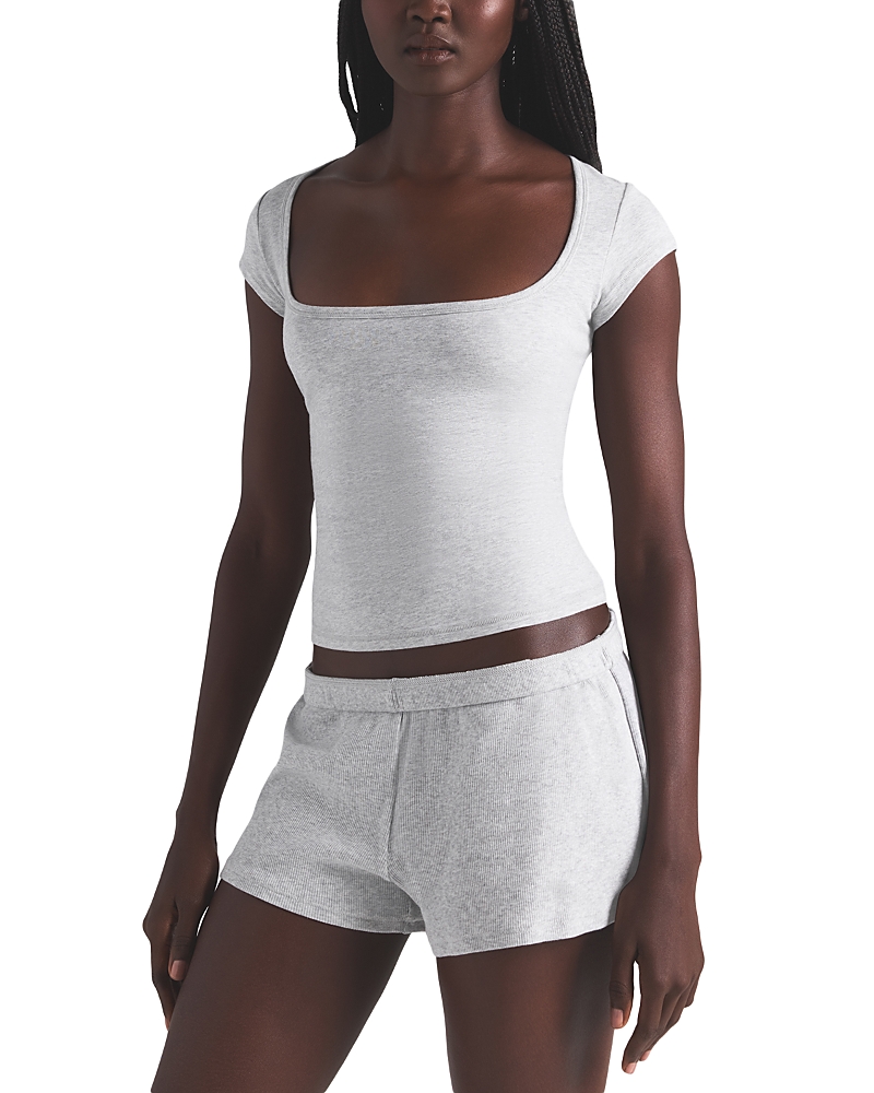 Skims Cotton Rib Loose Shorts