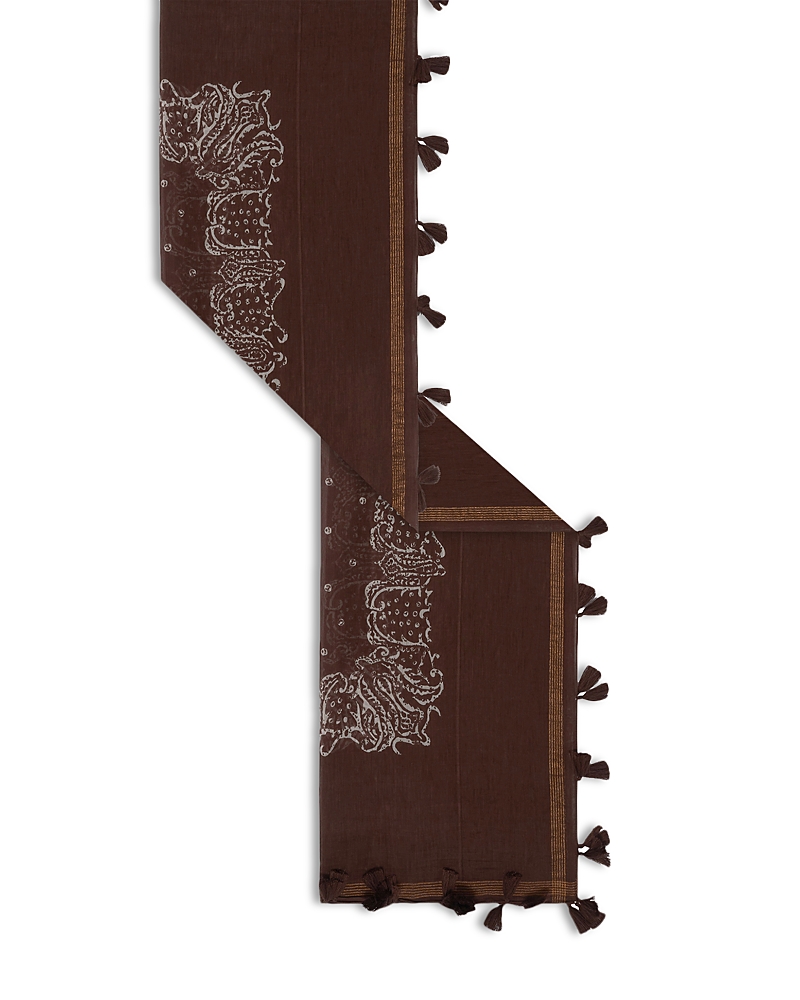 Gerard Darel Donia Printed Fringed Scarf