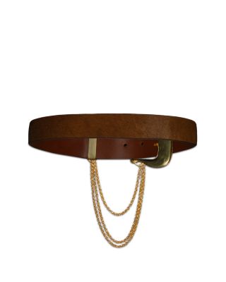 Leather Chain Trim Belt