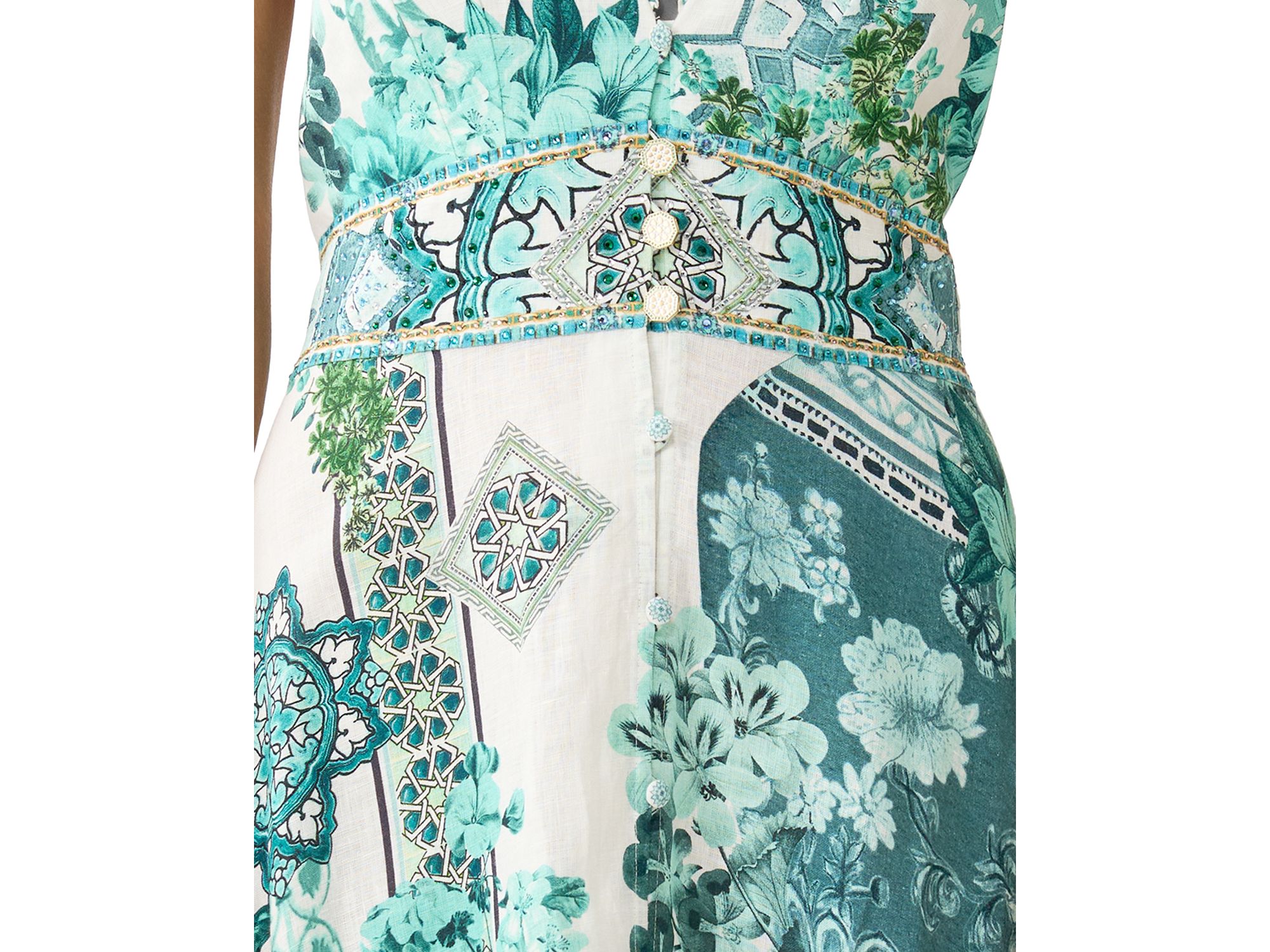 Balearic Bebé Linen Ruffle Neck Halter Dress — Image 5