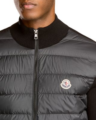 Padded Zip-Up Cotton Cardigan