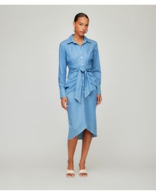 Rayleen Long Sleeve Pleated Shirtdress