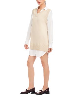 Elora Mixed Media Vest Dress