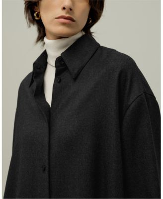  Silk-Wool Oversized Warm Shirt