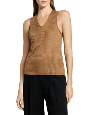 Linen Blend Ribbed Sweater Tank