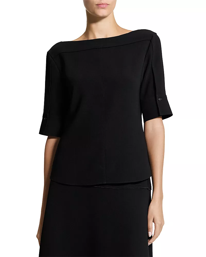 Theory Short Sleeve Boatneck Top