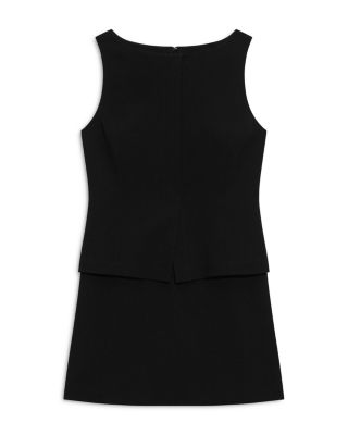 Boat Neck Sleeveless Mini Dress