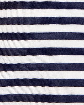 Merino Wool Striped Polo Pullover Sweater