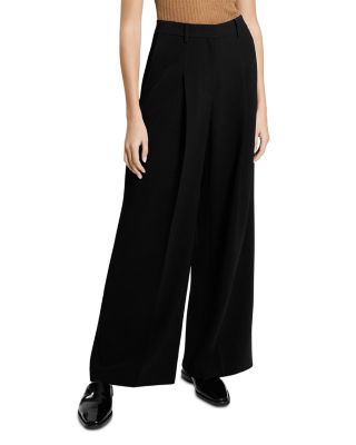 Wide Leg Pleated Trousers