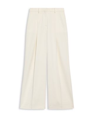 Wide Leg Pleated Trousers