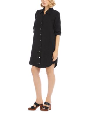 Ruched Sleeve Shirt Dress