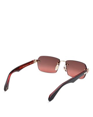 Rectangular Metal Sunglasses, 56mm