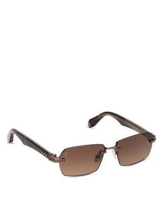Rectangular Metal Sunglasses, 56mm