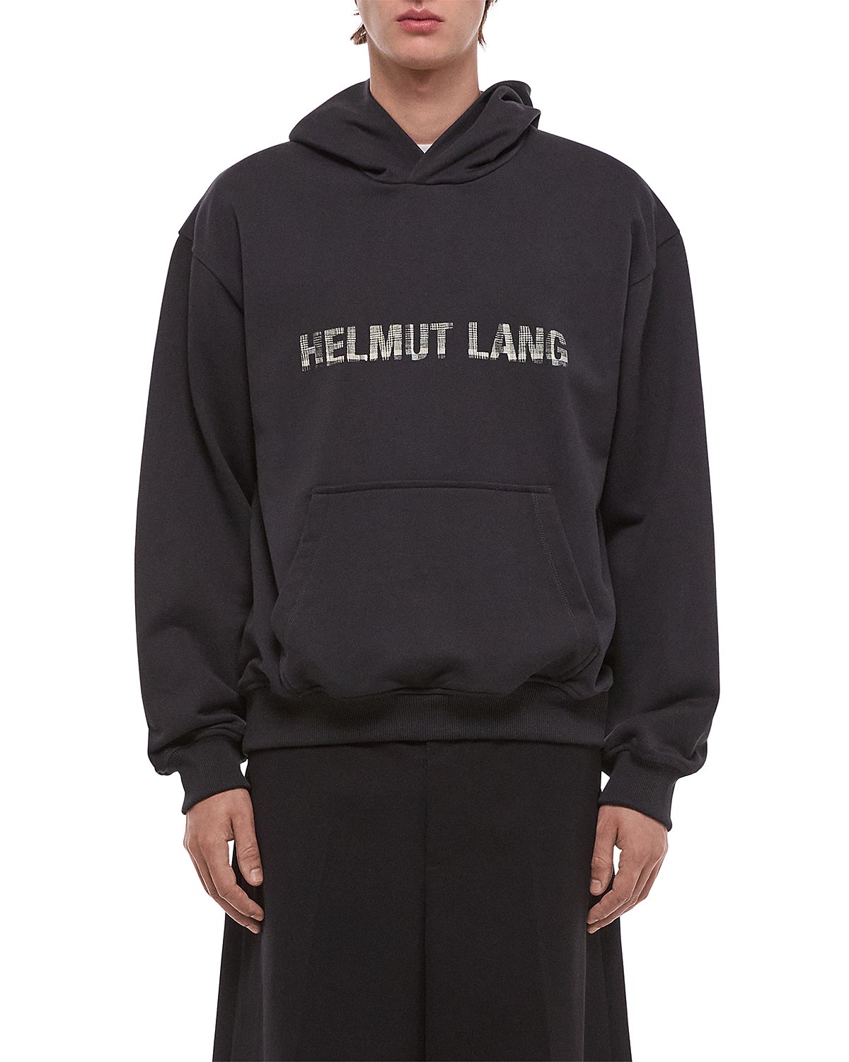 Helmut Lang Plaid Check Logo Hoodie