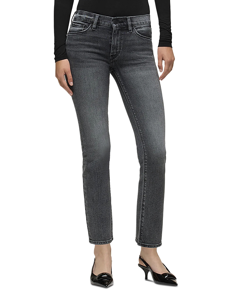 Hudson Nico Mid Rise Straight Jeans in Black Vortex