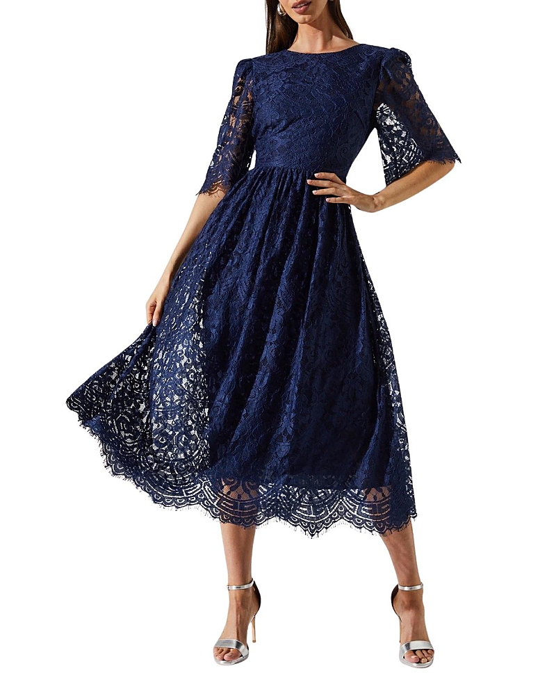 Coast Lace Short Sleeve Midi Dress
