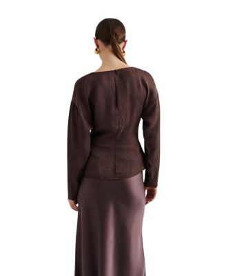 Rosalie Jacquard Weave Satin Blouse