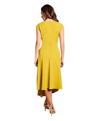 Drape Side Cap Sleeve Midi Dress