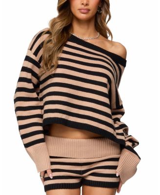  Saphi Striped Oversized Knit Sweater