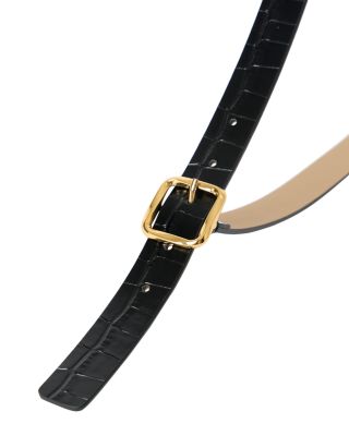 Women's Ellie Croc Embossed Leather Belt