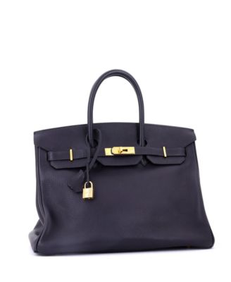 Birkin 35 Handbag Blue Togo with Gold Hardware