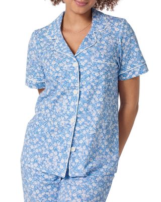 Something Blue Short Sleeve Classic Stretch Jersey Cropped Pajama Set