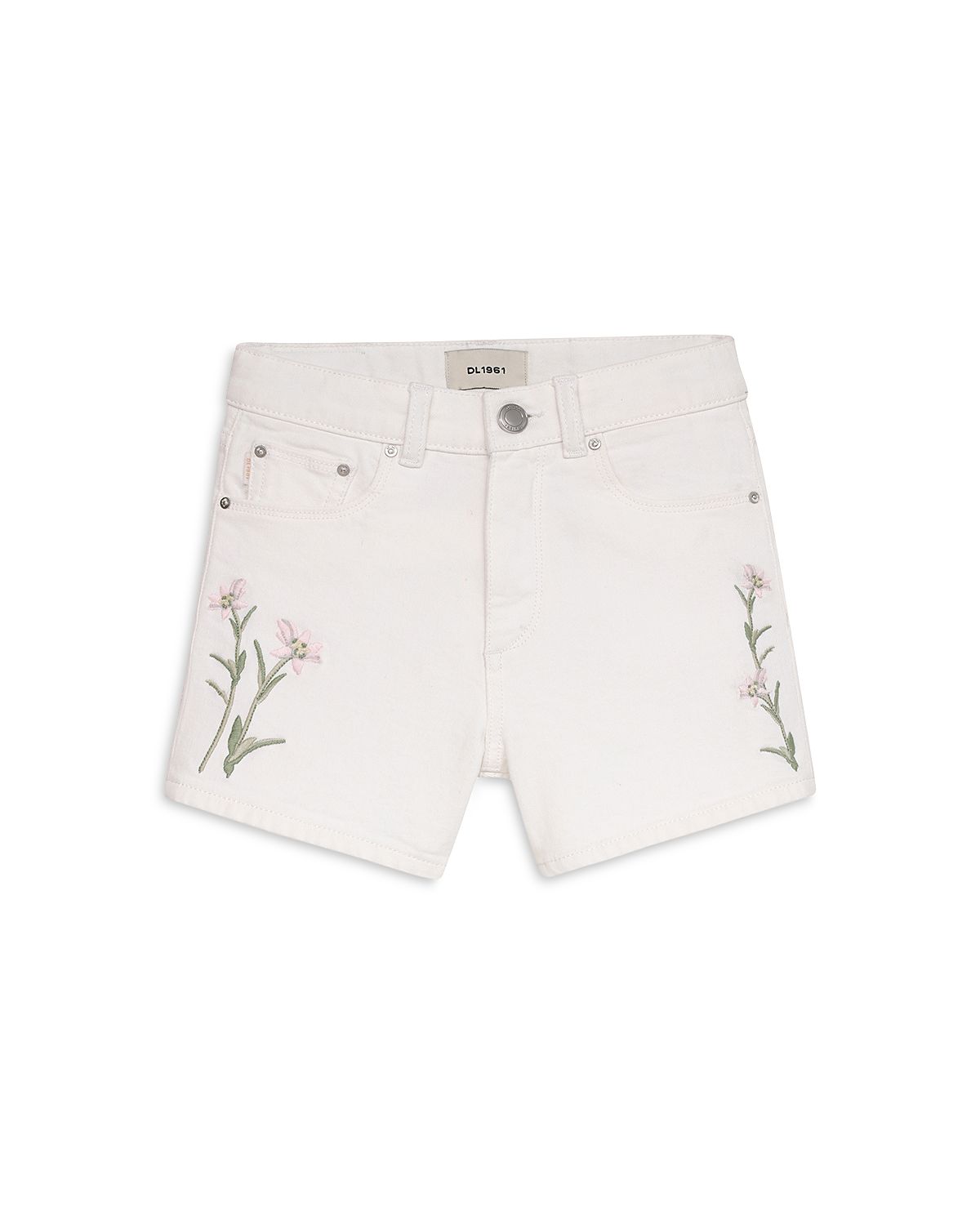 DL1961 Girls' Lucy Embroidered Floral Shorts - Big Kid