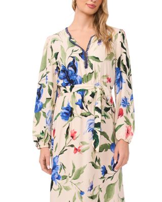 V Neck Long Sleeve Maxi Dress