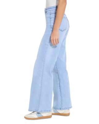 Iris High Rise Wide Leg Everyday Jeans in  Bleached Blue