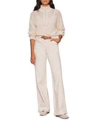 Quarter Zip Openwork Sweater