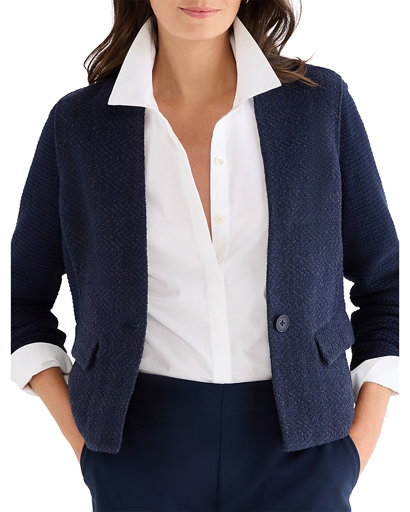 Nic+Zoe Weave Mix Collarless Knit Jacket