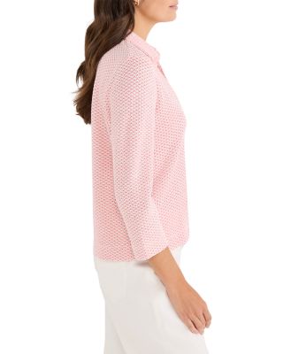 Textured Tuck Stitch Knit Polo 