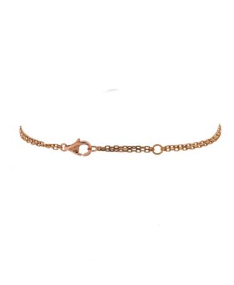  2 Diamonds Love Bracelet 18K Rose Gold with Pink Sapphire and Diamond