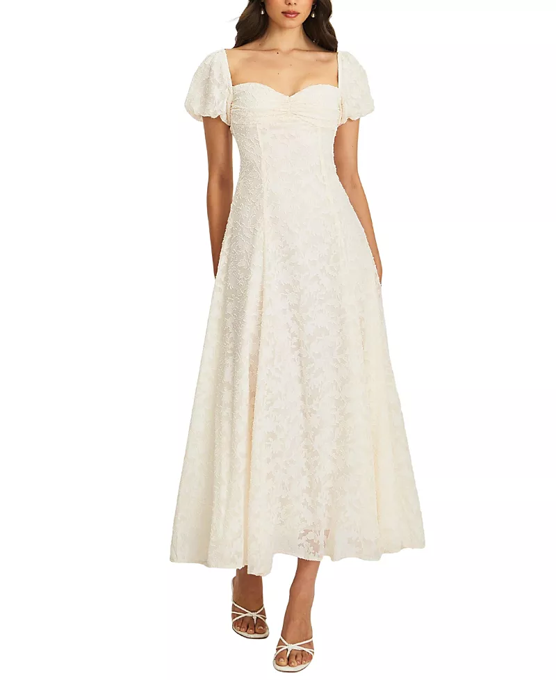 Miss Circle Pandora Bubble Sleeve Backless Maxi Dress