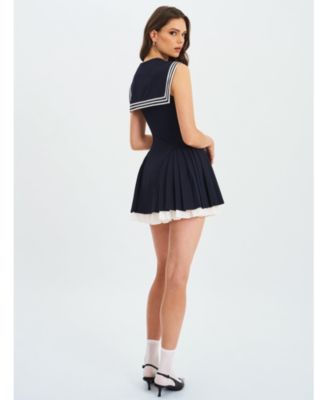 Calliope Sailor Pleated Mini Dress