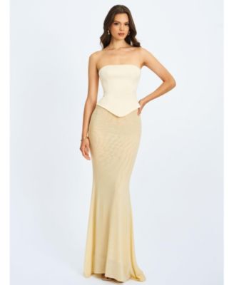  Adelina Peplum Mermaid Gown with Lace-up Back