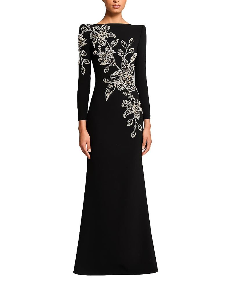 Jenny Packham Slipper Orchid Floral-Embellished Maxi Dress