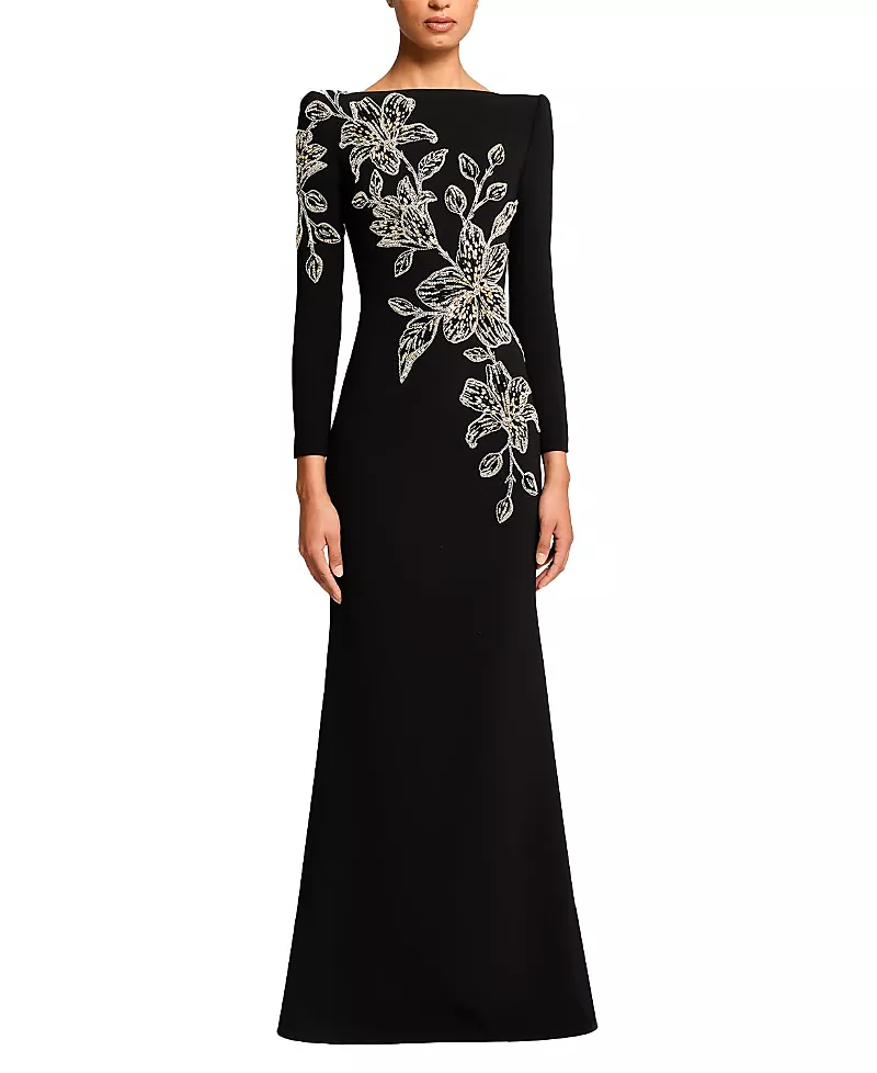 Jenny Packham Slipper Orchid Floral-Embellished Maxi Dress