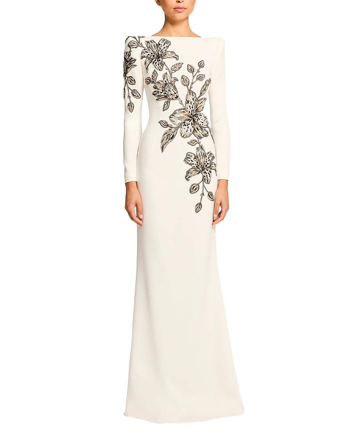 Jenny Packham Slipper Orchid Floral-Embellished Maxi Dress