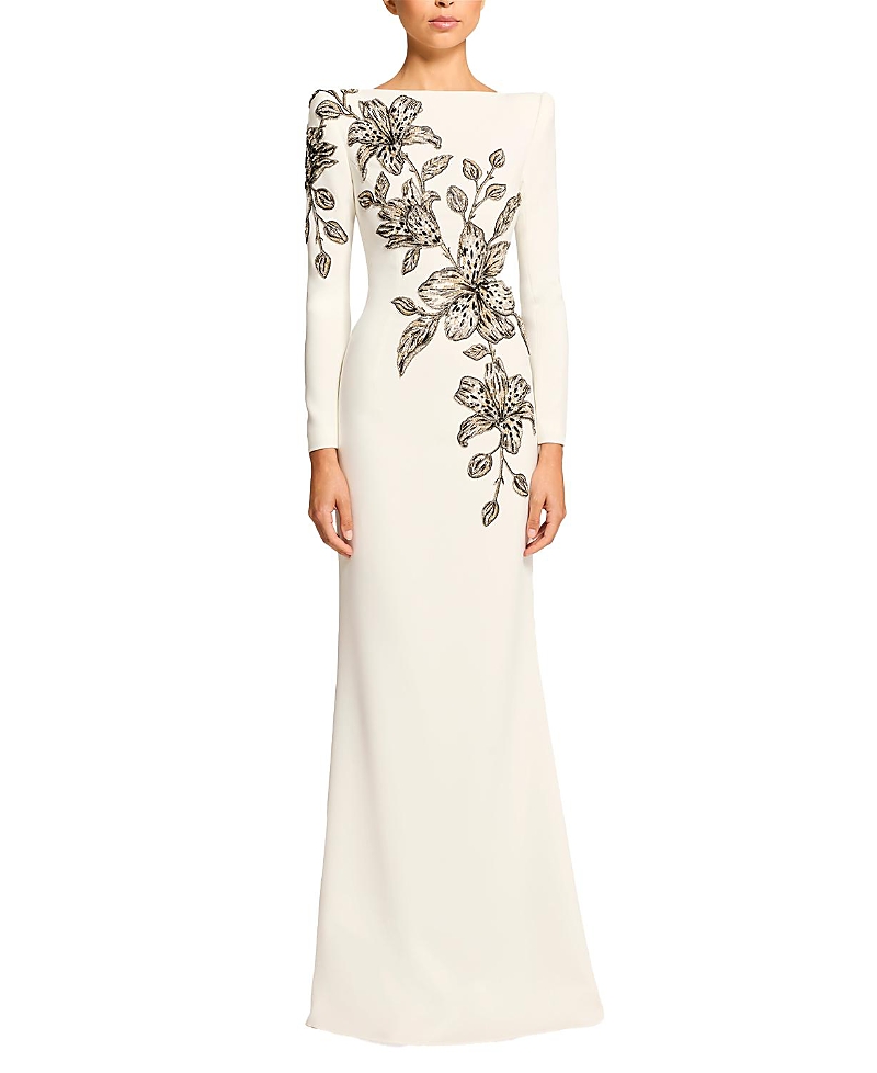 Jenny Packham Slipper Orchid Floral-Embellished Maxi Dress