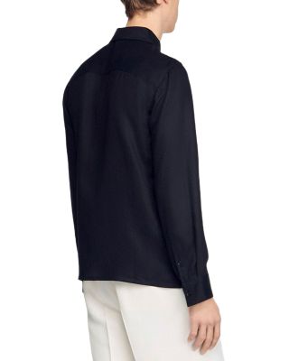 Wing Collar Zip Shirt