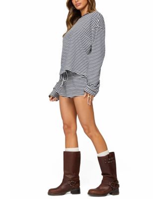 Jainee Striped Drawstring Shorts