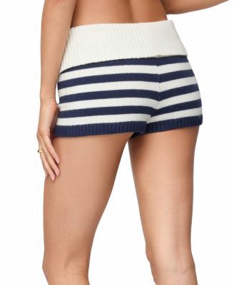  Saphi Striped Foldover Knit Shorts