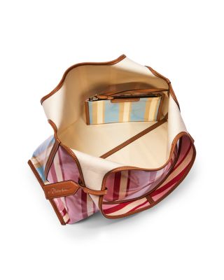 Dual Stripe Canvas Market Tote Bag