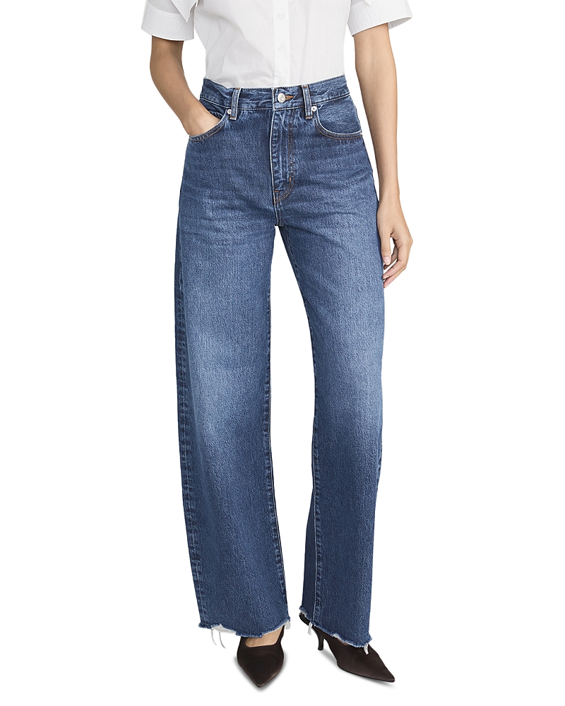 Frame The Bow High Rise Straight Jeans in Acumen New Fray