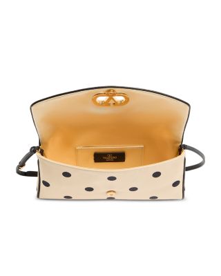 DeVain Moir&eacute; Plus De Pois Fabric Small VLogo Shoulder Bag