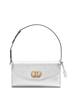 DeVain VLogo Laminated Nappa Leather Small Shoulder Bag