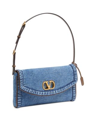 DeVain VLogo Small Denim Shoulder Bag