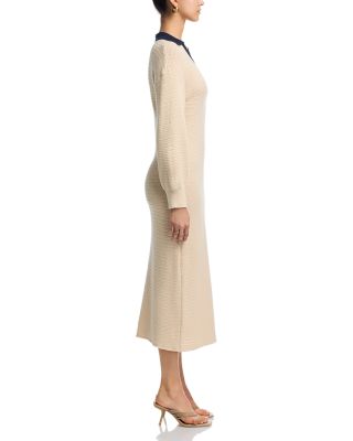 Mozart Contrast Texture Knit Maxi Dress