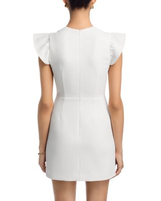 Whisper Square Neck Flutter Sleeve Mini Dress